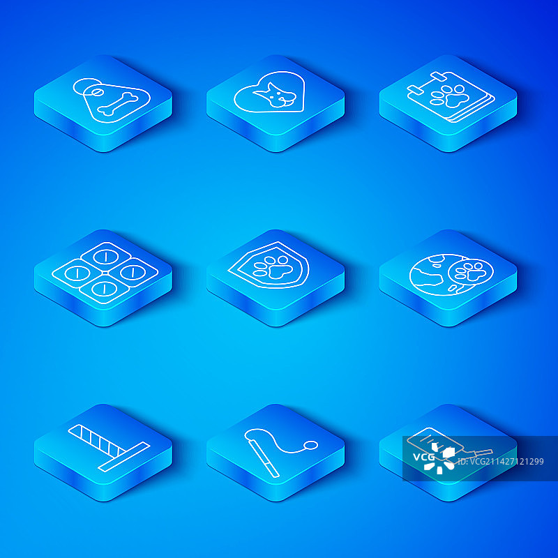 带玩具动物的猫抓柱线条图片素材