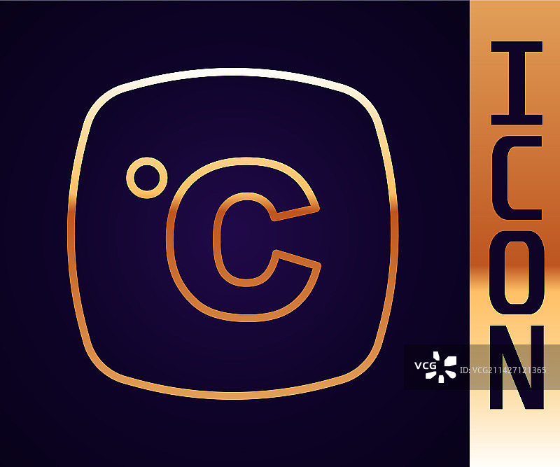 金色线条摄氏度图标图片素材