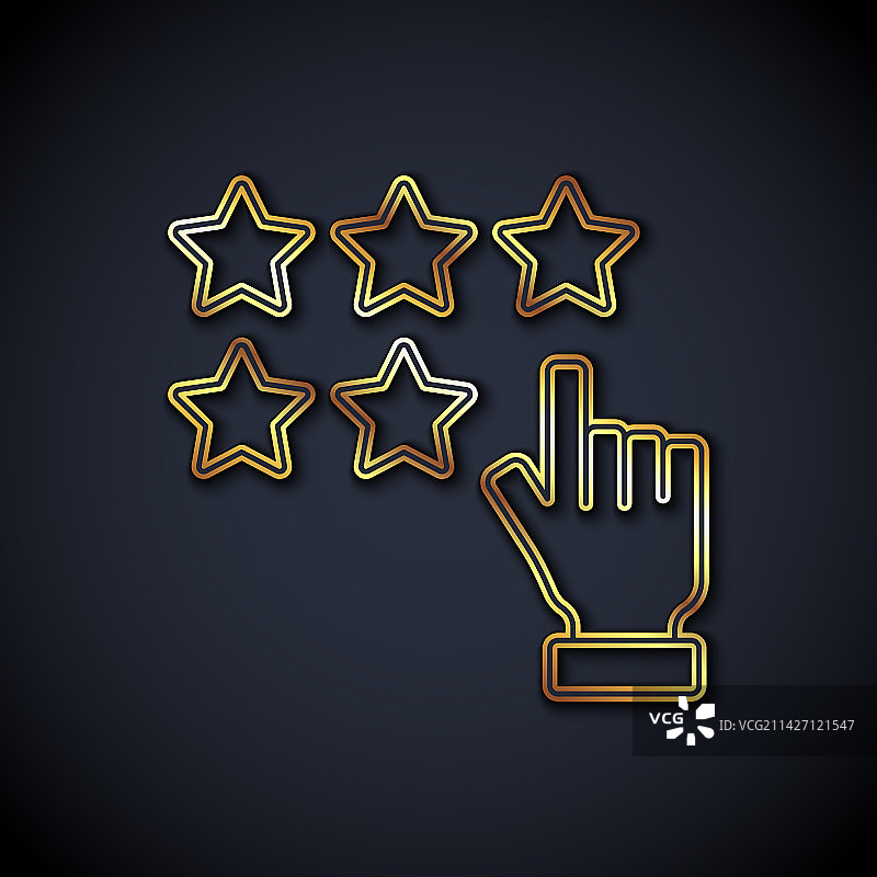 金色线条五星客户产品评级图片素材