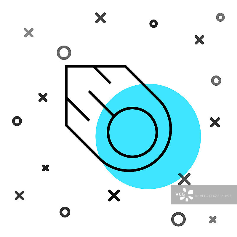 黑色线条彗星快速陨落图标图片素材