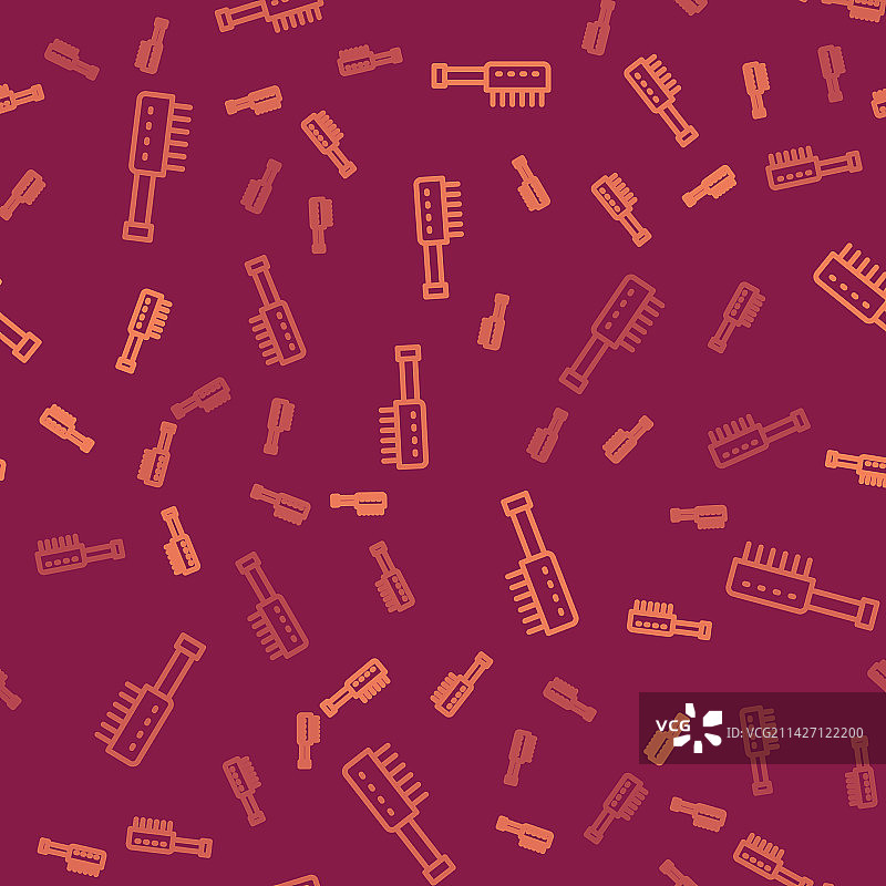 棕色线条桑拿刷图标无缝隔离图片素材