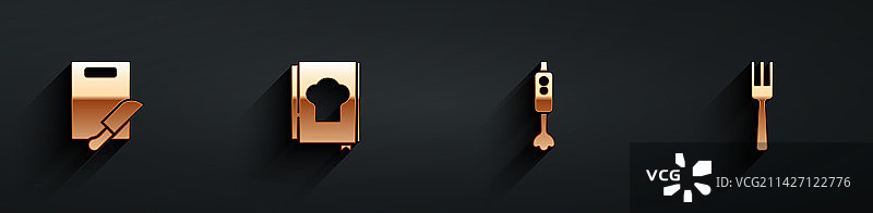 砧板、刀、食谱、搅拌机图片素材