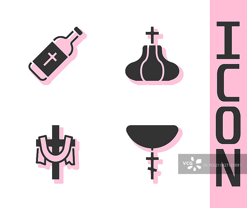 基督教十字架项链圣水瓶图片素材