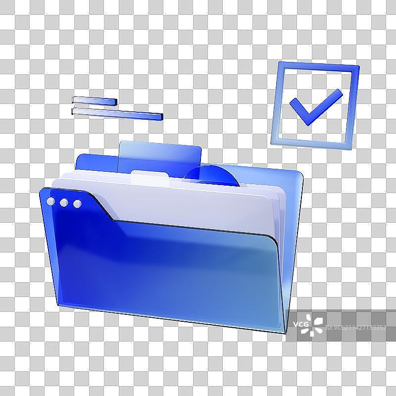 3D立体蓝色文件夹图片素材