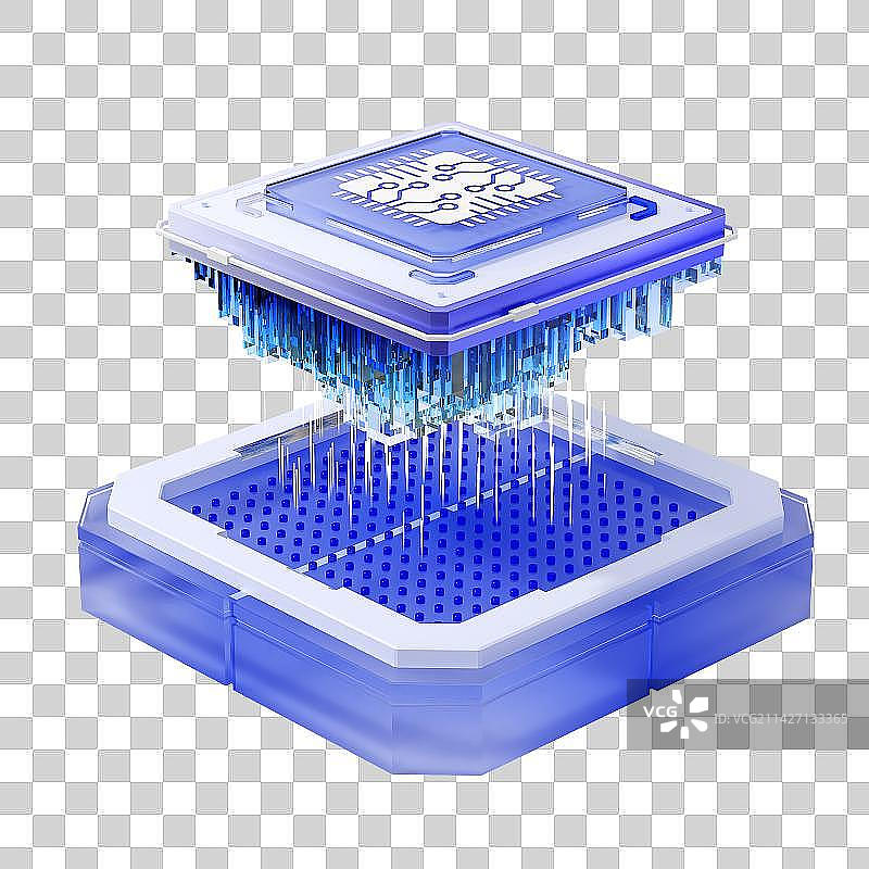 3D立体芯片结构图片素材