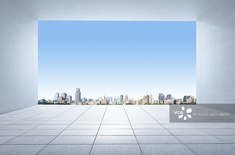 上海城市建筑平台广场图片素材