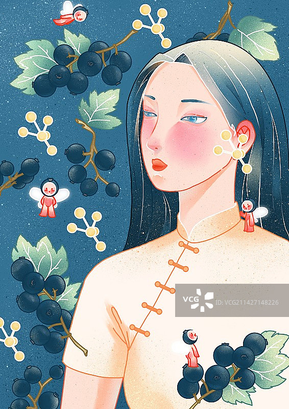 植物拟人系列-黑加仑图片素材