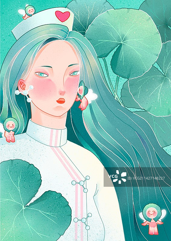 植物拟人系列-积雪草图片素材