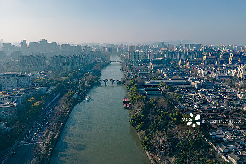 杭州拱宸桥航拍图片素材