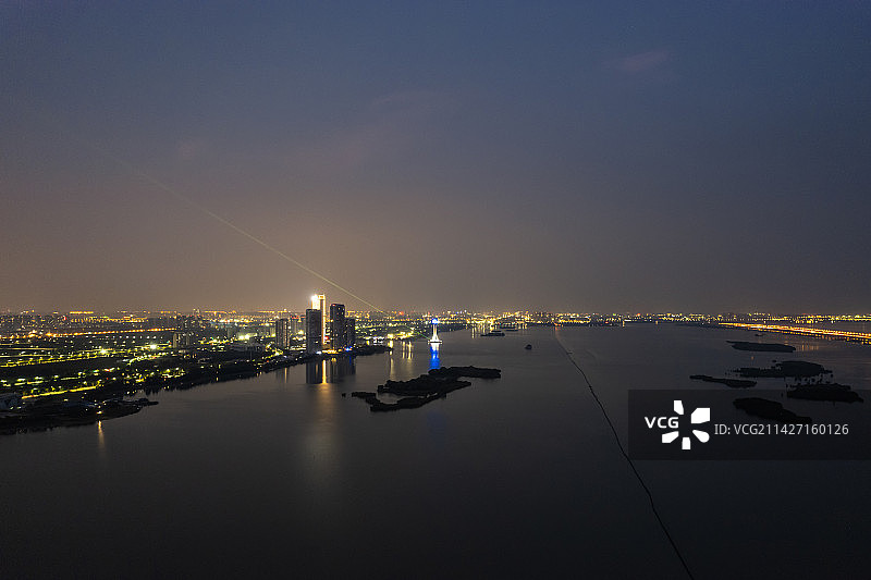 江苏省常州滆湖夜景图片素材