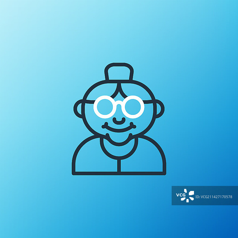 蓝色背景上的祖母线条图标图片素材