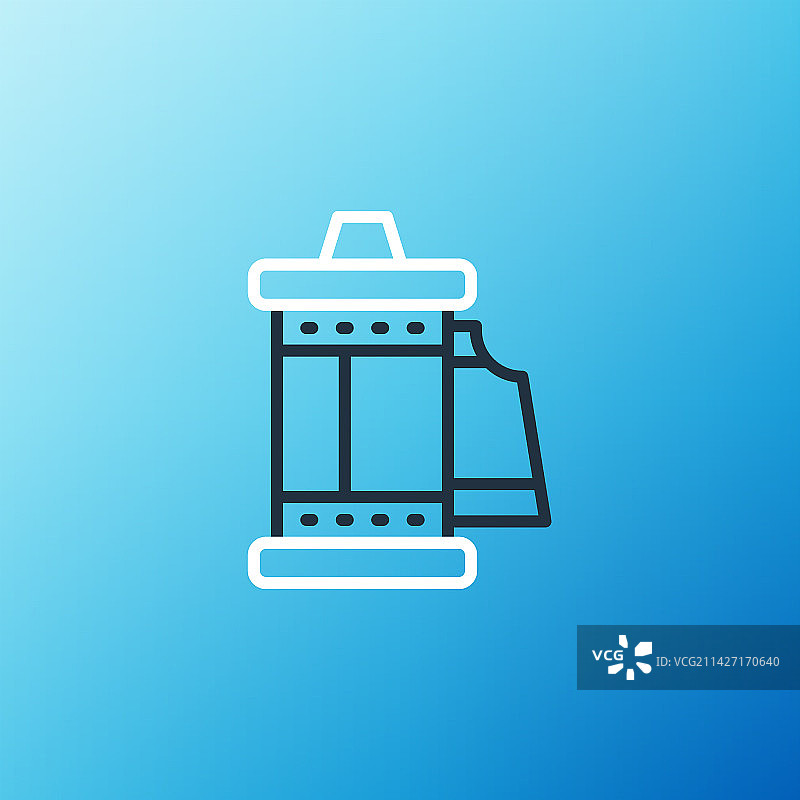 胶卷盒复古相机线条图标图片素材