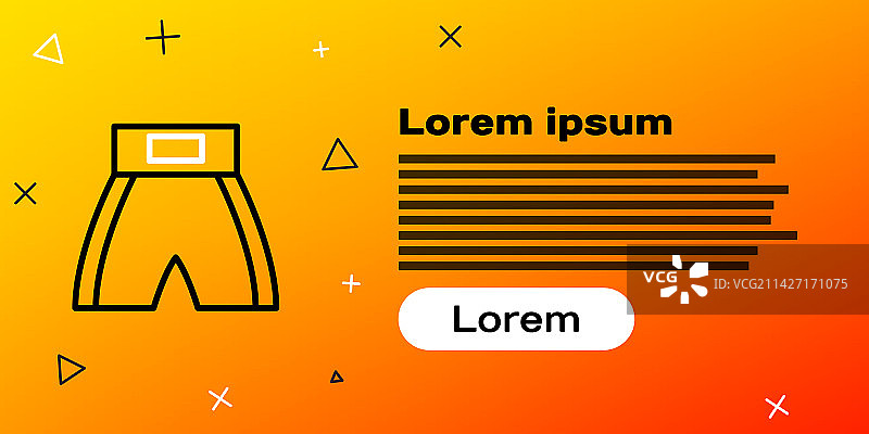 黄色背景上的线条拳击短裤图标图片素材