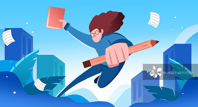 卡通手绘读书补习教育世界读书日插画图片素材