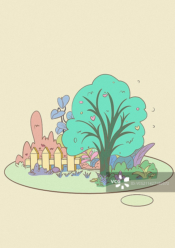 儿童植物插画图片素材
