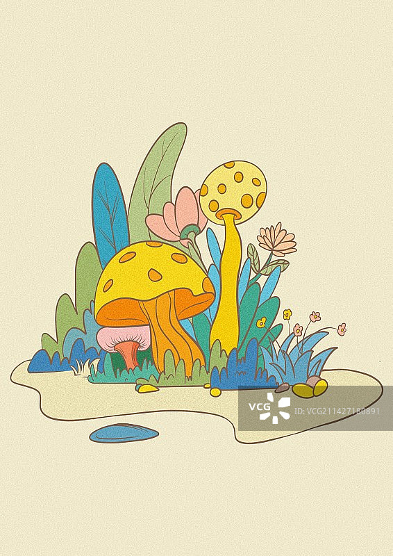 儿童卡通植物插画图片素材