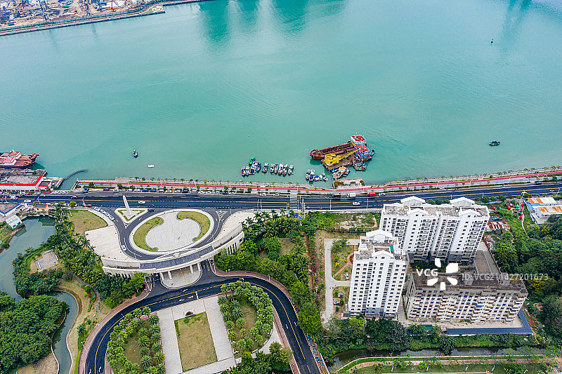 航拍海南大学海甸校区 海南海口海甸岛 高校校园图片素材