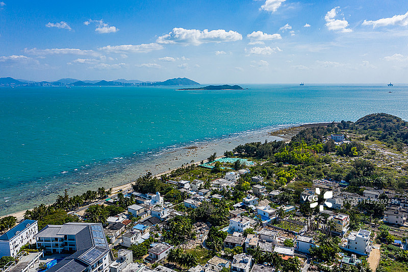 航拍海南三亚西岛海洋文化旅游区 海南岛美景 热带海岛 蔚蓝小岛 蓝色人间天堂 西瑁洲岛 玳瑁岛图片素材
