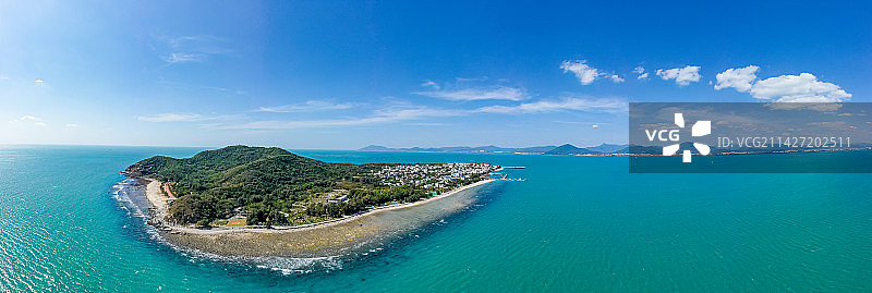 航拍海南三亚西岛海洋文化旅游区 海南岛美景 热带海岛 蔚蓝小岛 蓝色人间天堂 西瑁洲岛 玳瑁岛图片素材
