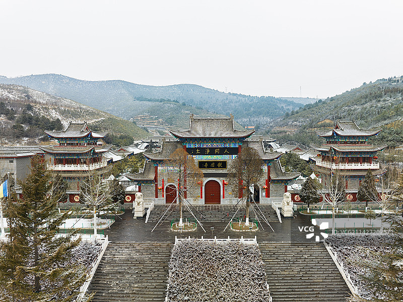 航拍山西省阳泉市盂县报国寺图片素材
