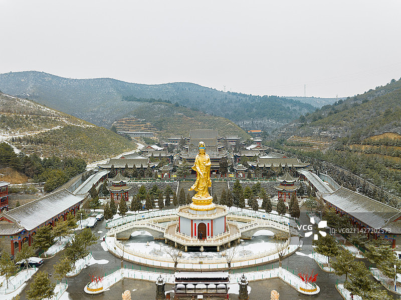 航拍山西省阳泉市盂县报国寺图片素材