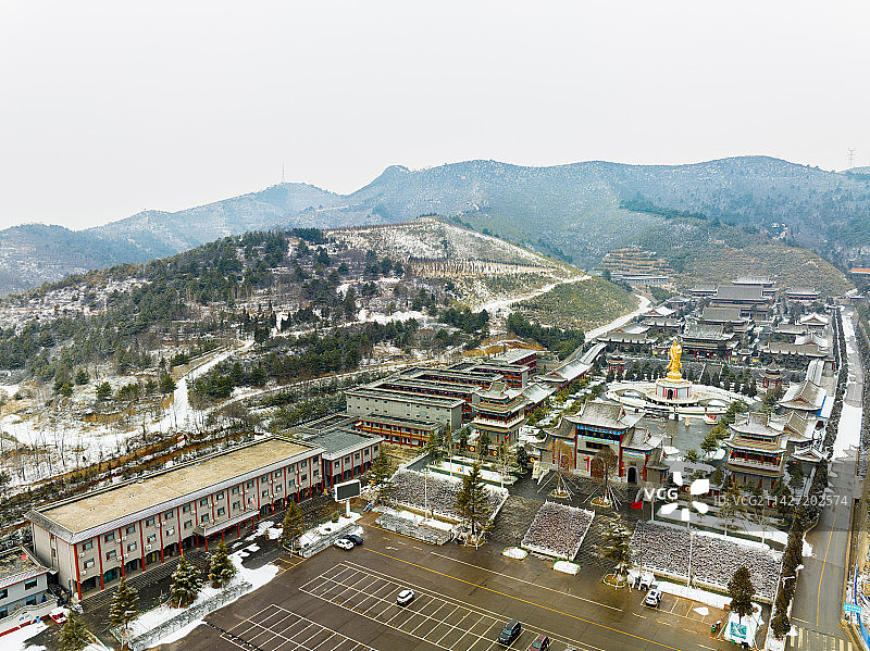 航拍山西省阳泉市盂县报国寺图片素材