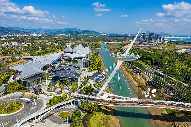 航拍海南三亚国际免税城二期 三亚海棠湾免税购物中心 地标建筑图片素材