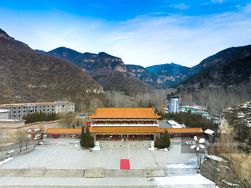 航拍山西省阳泉市盂县藏山风景区图片素材