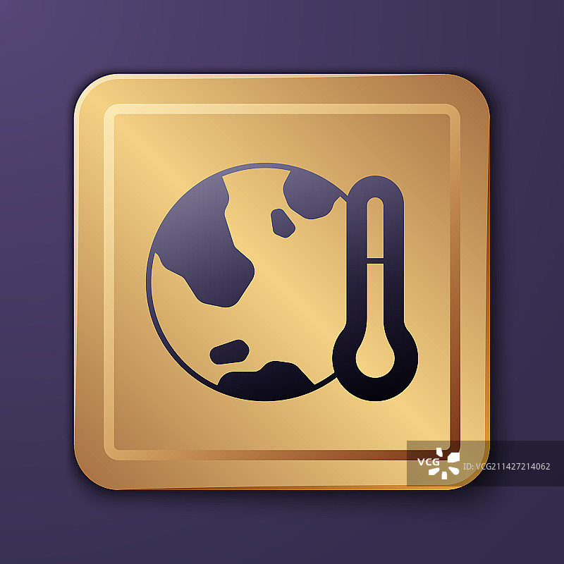 紫色地球融化为全球变暖图标图片素材