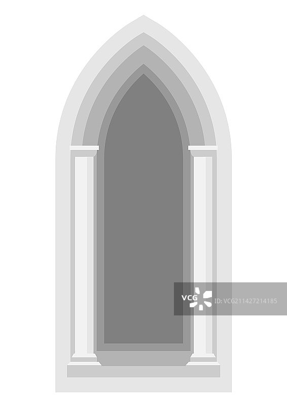 复古哥特式拱门柱轮廓图片素材