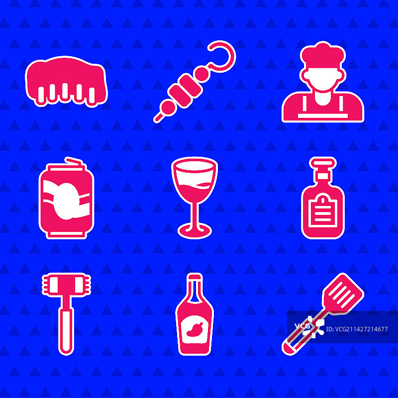 葡萄酒杯番茄酱瓶铲子酱汁套装图片素材