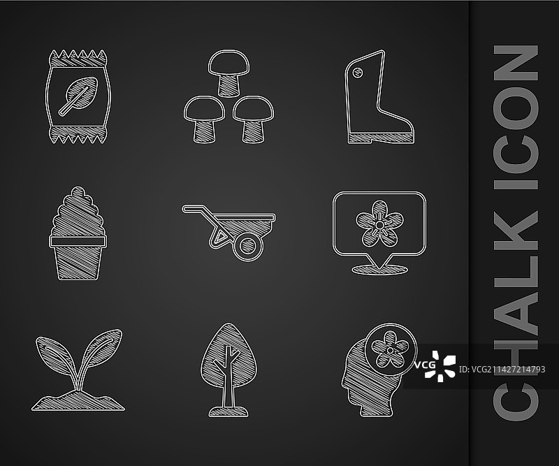 装满泥土的独轮车、森林和人头图片素材