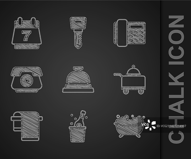 酒店服务铃与香槟图片素材