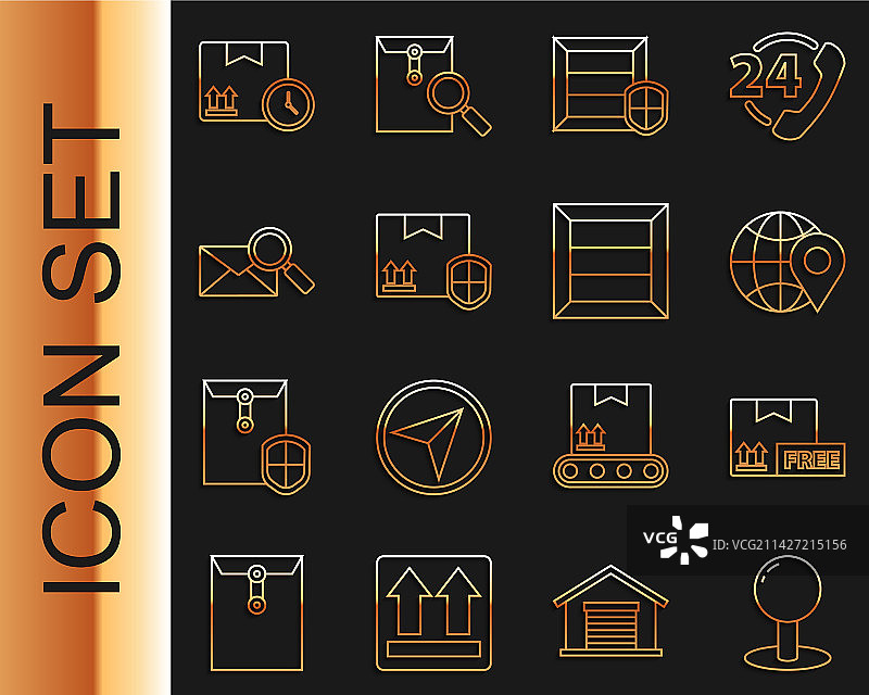 图钉纸箱免费标志组合图片素材