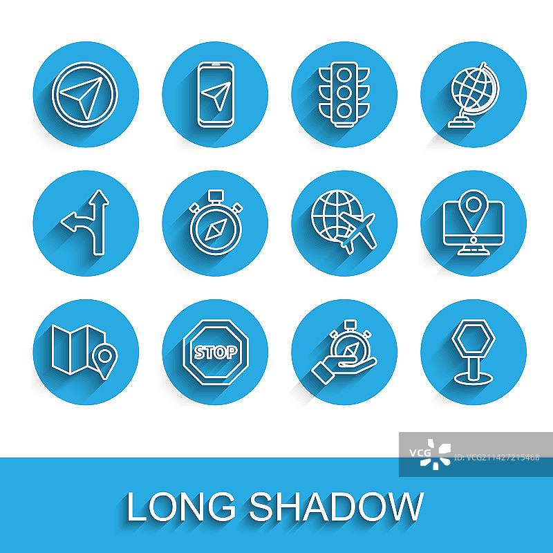 折叠地图与定位标记图片素材