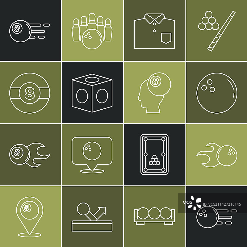 保龄球、衬衫和台球粉图片素材