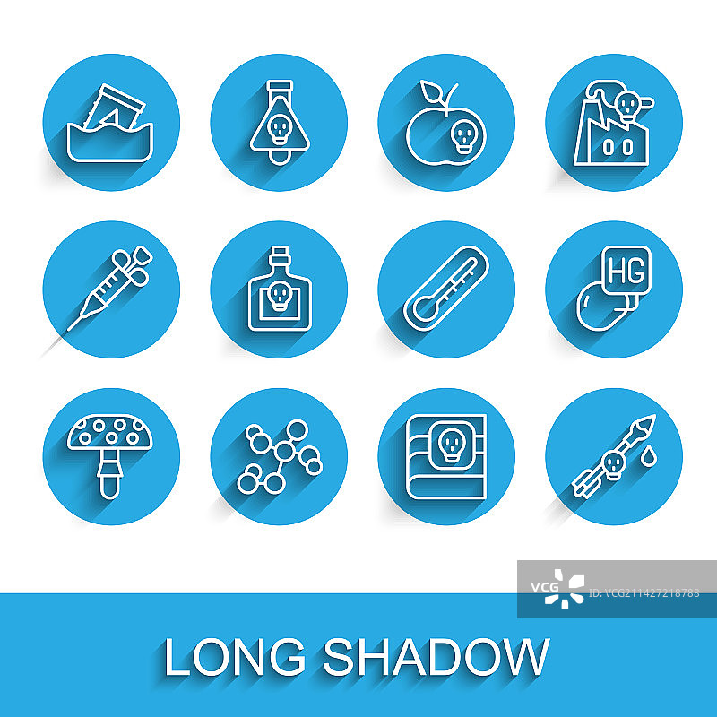 毒蝇伞蘑菇化学式线条图片素材