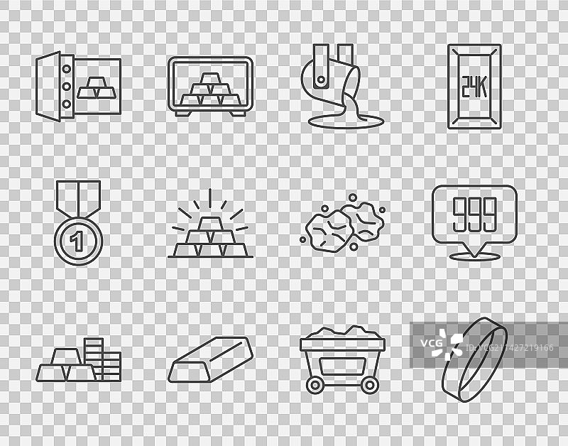 金币、金条、戒指与熔金图片素材