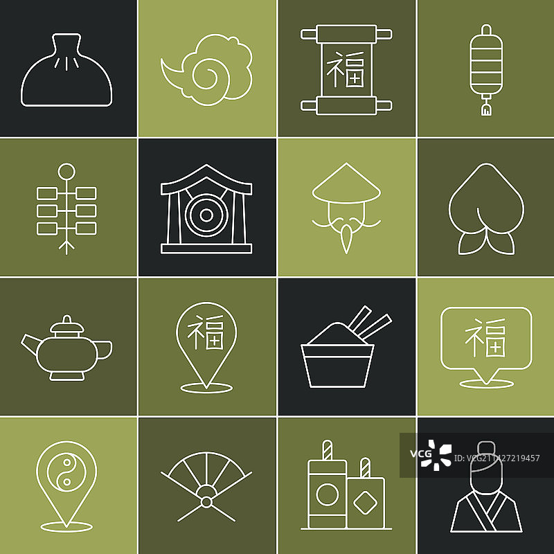 亚洲女人与中国新年桃花图片素材