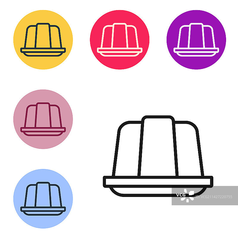 黑色线条果冻蛋糕图标图片素材