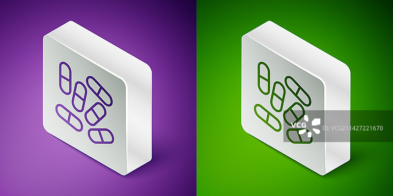 2.5D线条药丸或药片图标图片素材