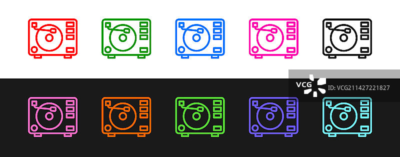 带黑胶唱片图标的黑胶唱片播放器图片素材