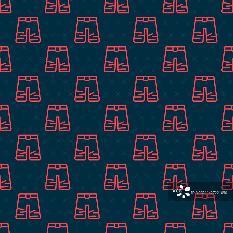 红色线条阔腿裤图标，无缝图案图片素材