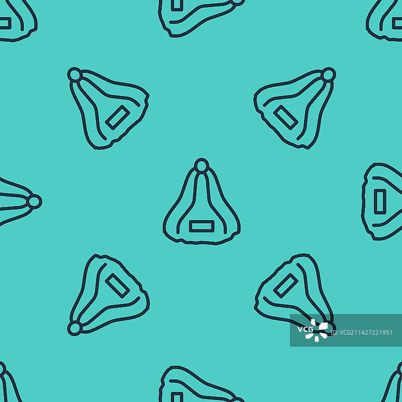 黑色桑拿帽图标无缝图案图片素材