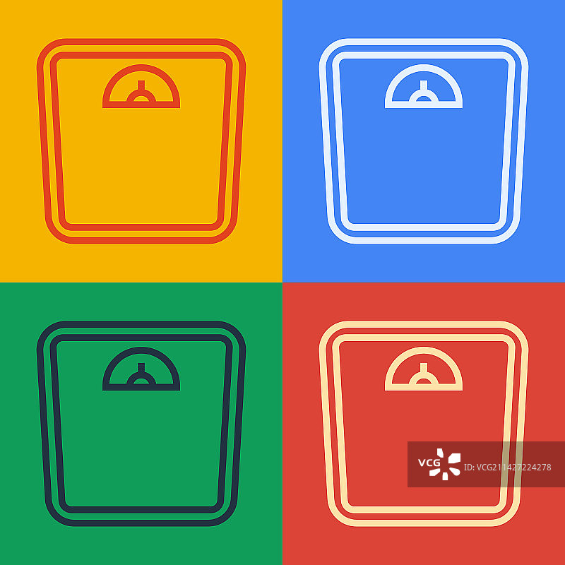 波普艺术风格的浴室秤icon图片素材