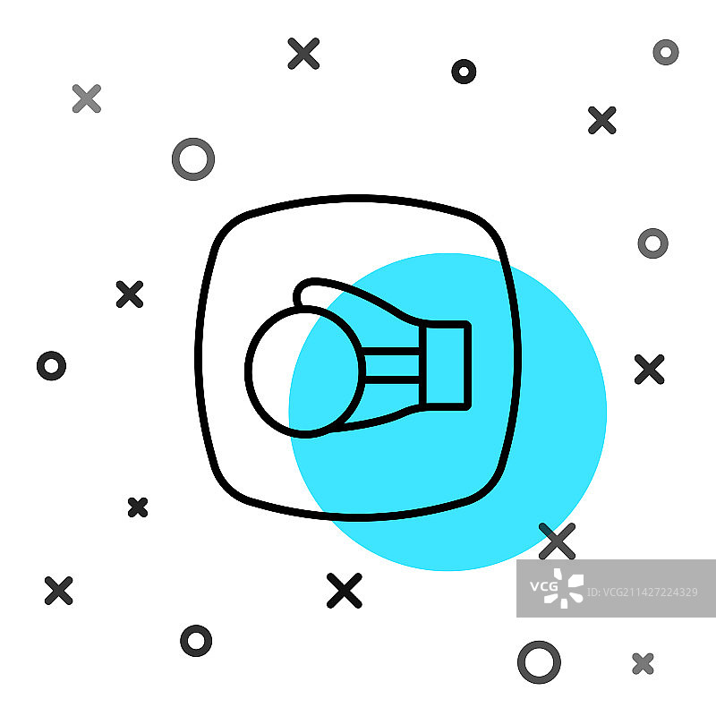 白色背景上的黑色线条拳击手套图标图片素材