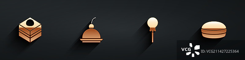 布朗尼巧克力蛋糕樱桃芝士蛋糕组合图片素材