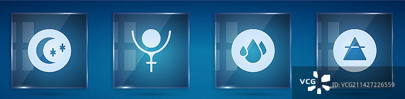 月亮星星冥王星水滴符号素材图片素材