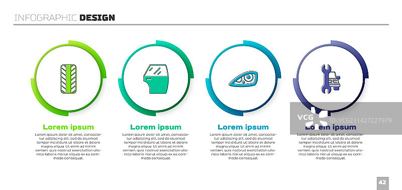 汽车轮胎车门大灯及服务组合图片素材
