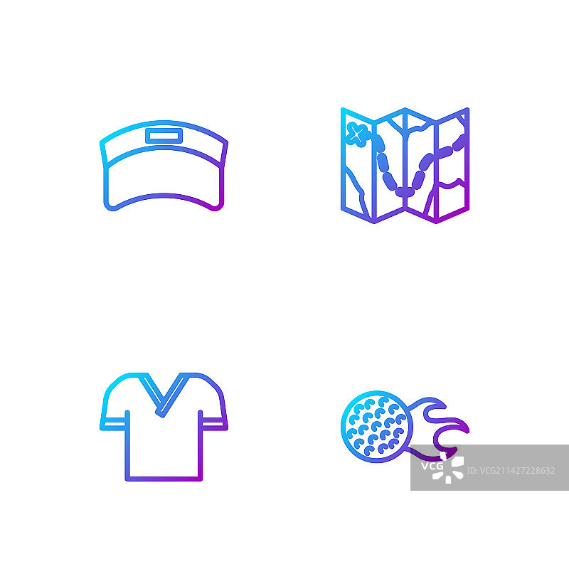 高尔夫球、T恤衫、遮阳帽图片素材